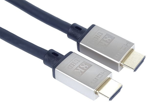 Videokabel PremiumCord Ultra High Speed HDMI 2.1-Kabel 8K bei 60 Hz, 4K bei 120 Hz Metallanschlüsse 0,5 m Seitlicher Anblick