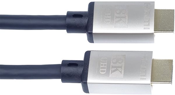 Videokábel PremiumCord Ultra High Speed HDMI 2.1 kábel 8K@60Hz,4K@120Hz fém konnektorok 0,5m Oldalnézet
