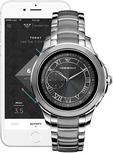 Smart Watch Emporio Armani Alberto Stainless Steel Silver ...