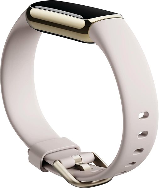 Fitnesstracker Fitbit Luxe - Lunar White/Soft Gold Stainless Steel Seitlicher Anblick