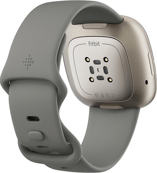Smart hodinky Fitbit Sense Sage Grey/Silver Stainless Steel Zadná strana