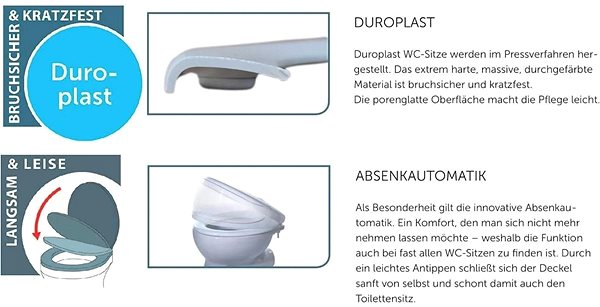 WC doska WC sedadlo SCHÜTTE MOSAIK BLAU-ORANGE | Duroplast, Soft Close Vlastnosti/technológia
