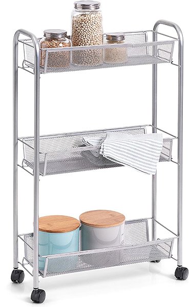 Shelving Unit Zeller Multifunctional mobile organizer, 3 net shelves ...