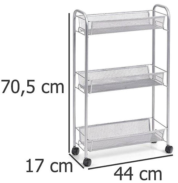Shelving Unit Zeller Multifunctional mobile organizer, 3 net shelves ...