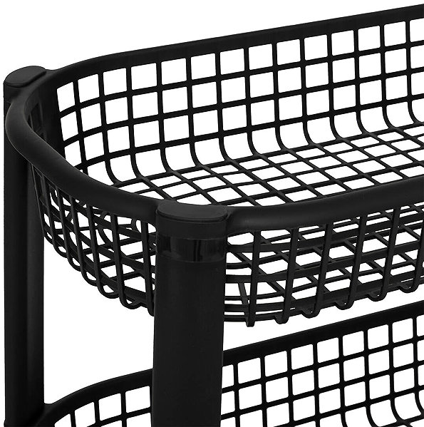 Shelving Unit 5five Simply Smart Basket Kitchen trolley on wheels, plastic, 46,5 × 25,5 × 79 cm, black ...