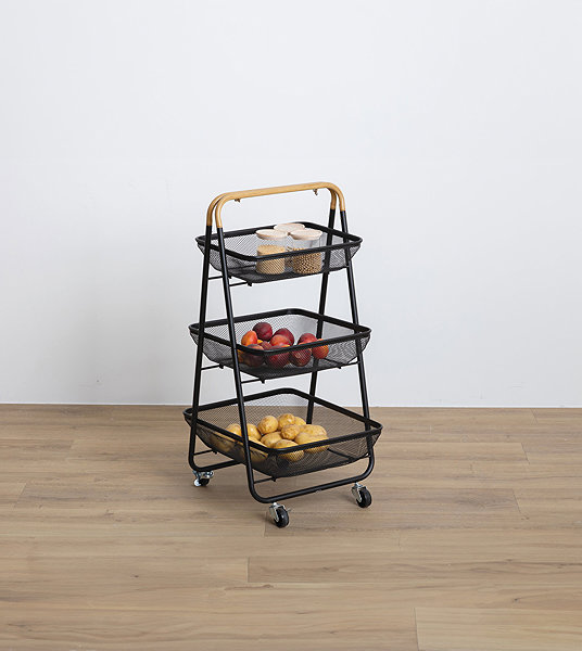 Shelving Unit 5five Simply Smart Mayaj Kitchen Trolley, 3 baskets, black ...