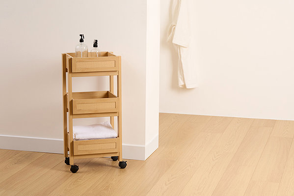 Shelving Unit 5five Simply Smart Cane Kitchen Trolley on wheels 39,6 × 30 × 85,5 cm ...