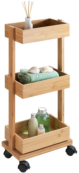 Shelving Unit Wenko Tortona Bathroom shelf on castors, 3 shelves ...