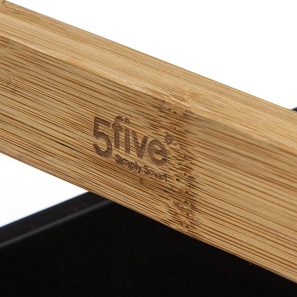 Shelving Unit 5five Simply Smart Bamboo Bathroom shelf on wheels, black, 3 tiers ...