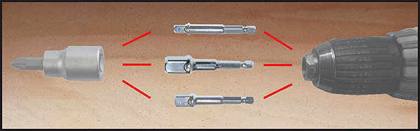 Adapter WERKZEYT Drill bit adapter set 3 pcs ...