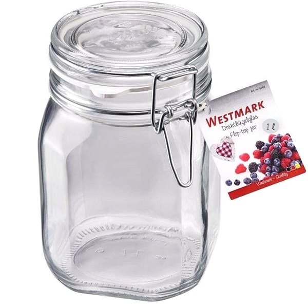 Zavařovací sklenice Westmark s třmenovým uzávěrem a těsněním, 1000 ml ...