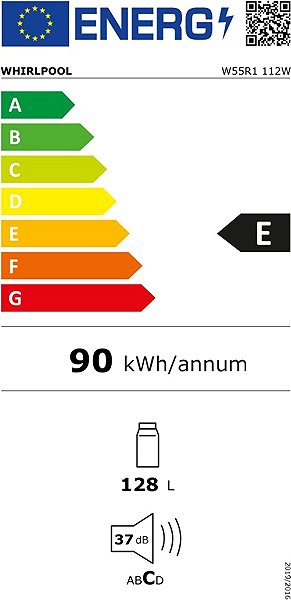 Refrigerator WHIRLPOOL W55R1 112W Energy label
