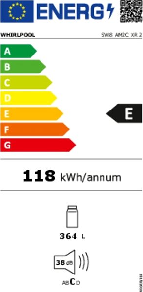 Hűtőszekrény WHIRLPOOL SW8 AM2C XR 2 Energia címke