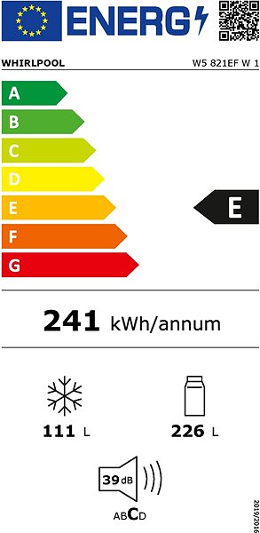 Refrigerator WHIRLPOOL W5 821EF IN 1 Energy label
