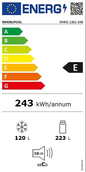 Refrigerator WHIRLPOOL WHKS 1361 S4E Energy label
