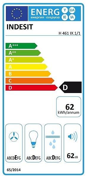Páraelszívó INDESIT H 461 IX.1/1 Energia címke