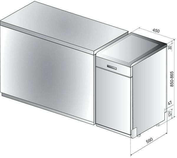Dishwasher WHIRLPOOL WSFO 3O23 PF Technical draft