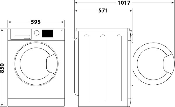 Gőzmosógép WHIRLPOOL FFB 7469 WV EE Műszaki vázlat