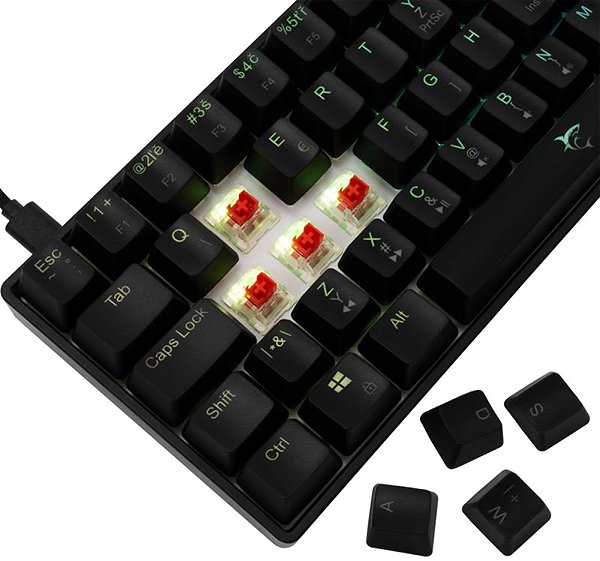 Gaming Keyboard White Shark SHINOBI 2, red SW, black - CZ/SK ...
