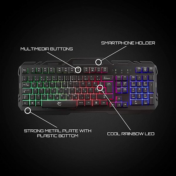 Gaming Keyboard White Shark GLADIATOR-2 - US Features/technology