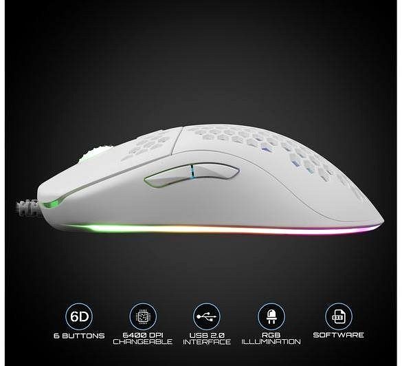 Gaming Mouse White Shark GALAHAD-W Lateral view