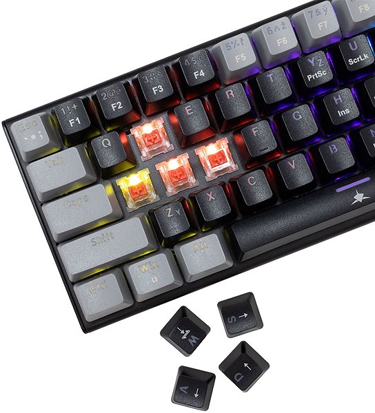 Gaming-Tastatur White Shark WAKIZASHI 2, rote Switches, schwarz-grau - CZ/SK ...