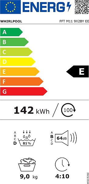 Clothes Dryer WHIRLPOOL FFT M11 9X2BY EE Energy label