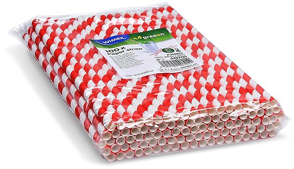 Strohhalm Wimex Papierstrohhalm „Spirale“ 8 × 25 cm, rot – 100 Stück ...