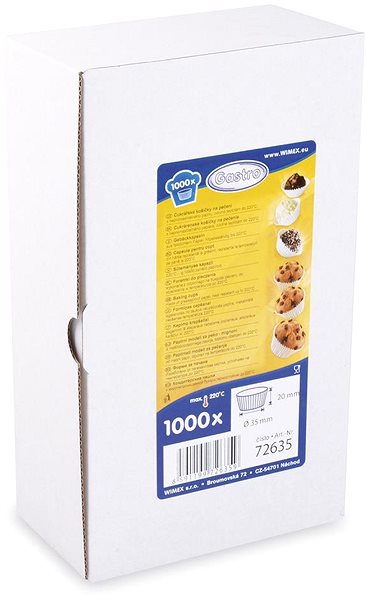 Baking Mould Wimex Confectionery cupcake, white, diameter 35 × 20 mm - 1000 pcs ...