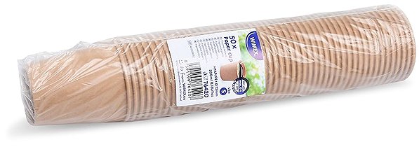 Pohár Wimex papírpohár, 200 ml, 73 mm átmérő, kraft - 50 db ...