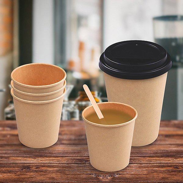 Pohár Wimex papírpohár, 200 ml, 73 mm átmérő, kraft - 50 db ...