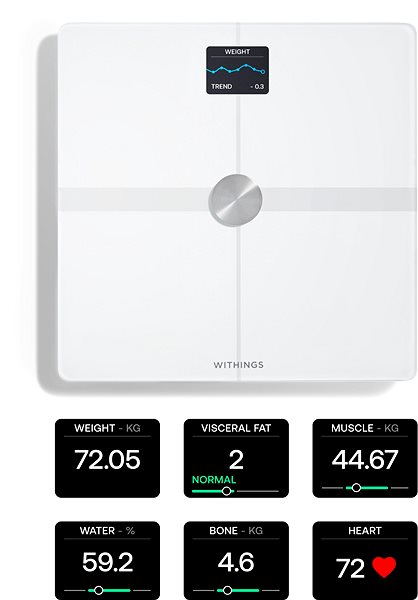 Személymérleg Withings Body Smart Advanced Body Composition Wi-Fi Scale - White ...