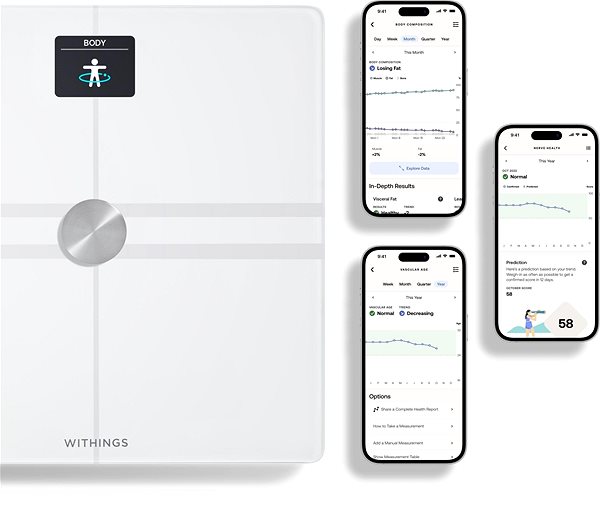 Personenwaage Withings Body Comp Complete Body Analysis Wi-Fi Scale - White ...