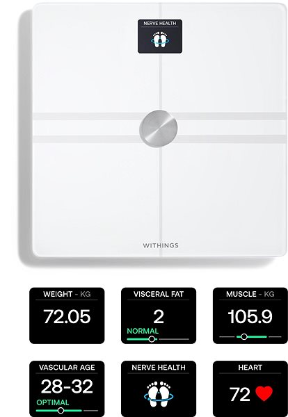 Személymérleg Withings Body Comp Complete Body Analysis Wi-Fi Scale - White ...