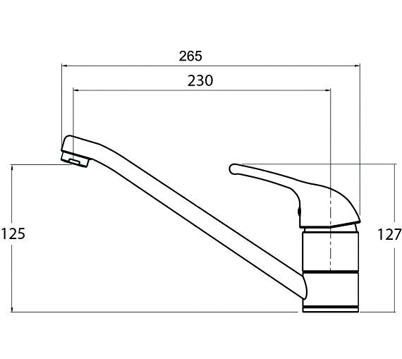 Tap AQUASANITA Eco 2561 Beige Technical draft