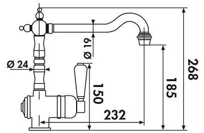 Tap LUISINA RC 800 Chrome Technical draft
