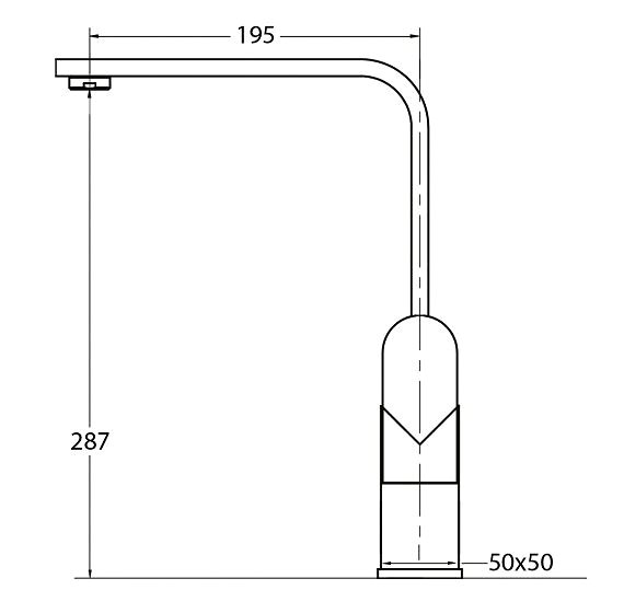 Tap AQUASANITA Signa 2083 Black Metallic Technical draft
