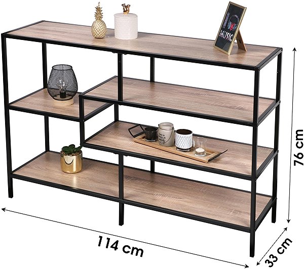 Shelving Unit DOCHTMANN Shelving unit colourado, decor oak, metal, 114 × 33 × 78 cm ...