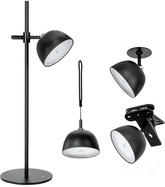 Stolová lampa KOBI Stolná lampička LED Lizbona 3,5 W CCT 4 v 1 čierna ...
