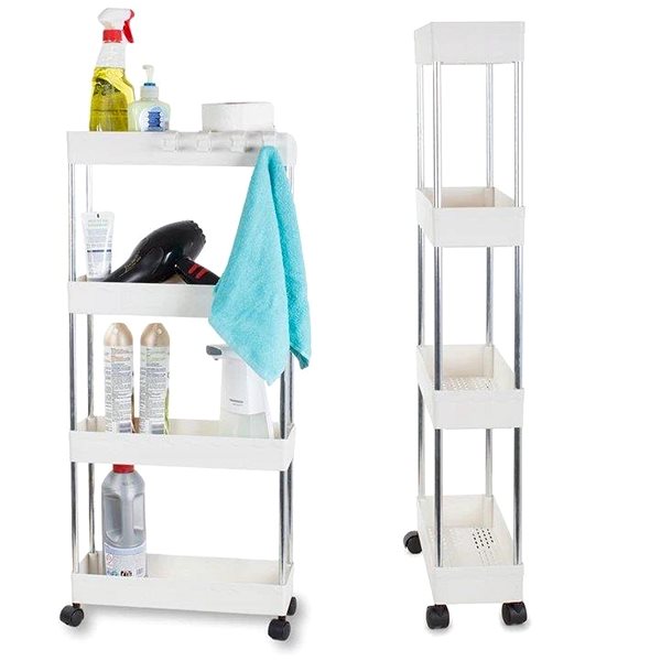 Shelf Verk 24055 Cabinet on wheels, 4 shelves white ...