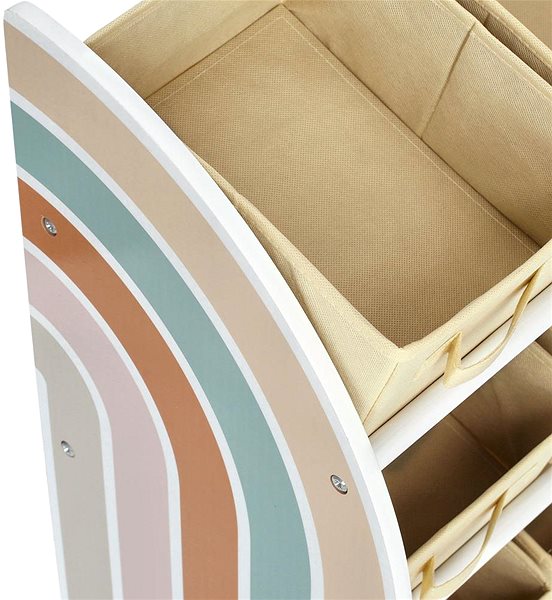 Shelving Unit ZELLER Children's storage shelf with 9 fabric boxes rainbow motif 65 × 30 × 64 cm ...