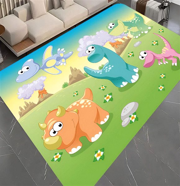 Koberec Excellent Originálny kusový koberec zelený 120 × 160 cm – Dinosaury ...
