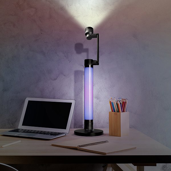 Solight LED dimmbare Tischleuchte mit RGB Hintergrundbeleuchtung, 10 W, 600 lm, Fernbedienung Lifestyle