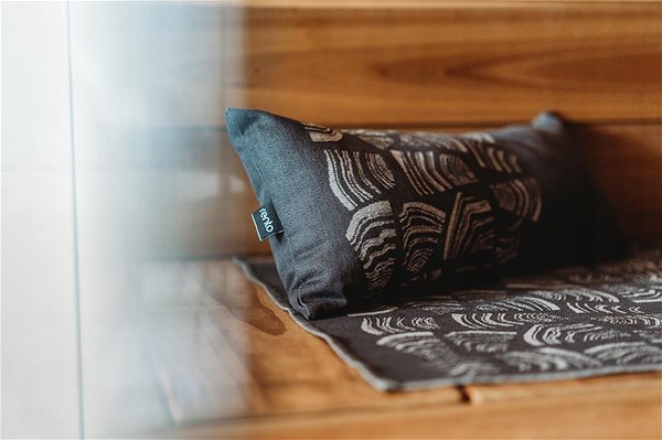 Pillow RENTO Pillow for sauna with pattern, 50 × 21 cm, black .