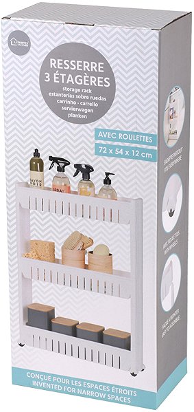 Shelving Unit DOCHTMANN Bathroom shelf - narrow, white, plastic, 54 × 72 × 12 cm ...