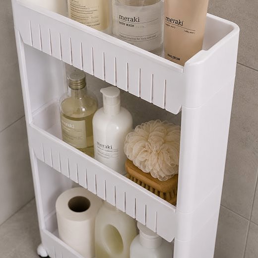Shelving Unit DOCHTMANN Bathroom shelf - narrow, white, plastic, 54 × 72 × 12 cm ...