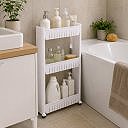 Shelving Unit DOCHTMANN Bathroom shelf - narrow, white, plastic, 54 × 72 × 12 cm ...