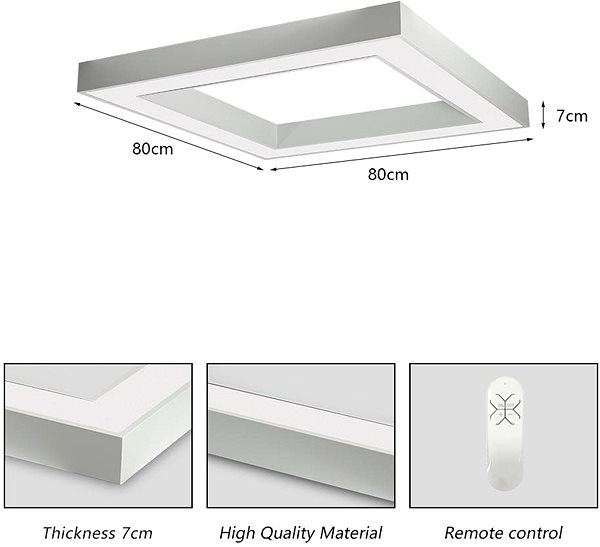 Ceiling Light IMMAX NEO CANTO SLIM Smart 80 × 80 cm 60 W Zigbee 3.0, white ...