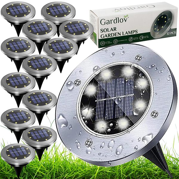 Garden Lighting Gardlov 24001 Garden solar LED light, cold white, IP65, 2 V 100 mA, 12 pcs ...