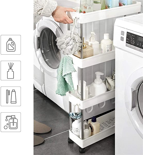 Shelving Unit Houseland Mobile Trolley Talula white ...